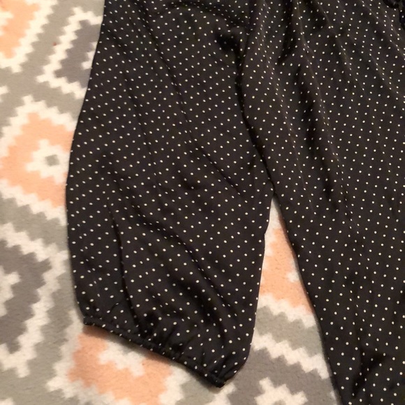Ann Taylor NWT Black w/White Polka Dots Blouse XL - Picture 5 of 12